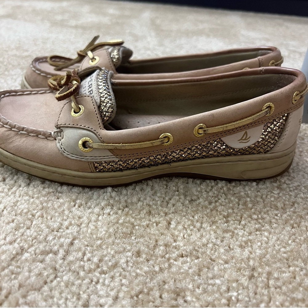 Gold Sperry Angelfish Shoes with Cleaner